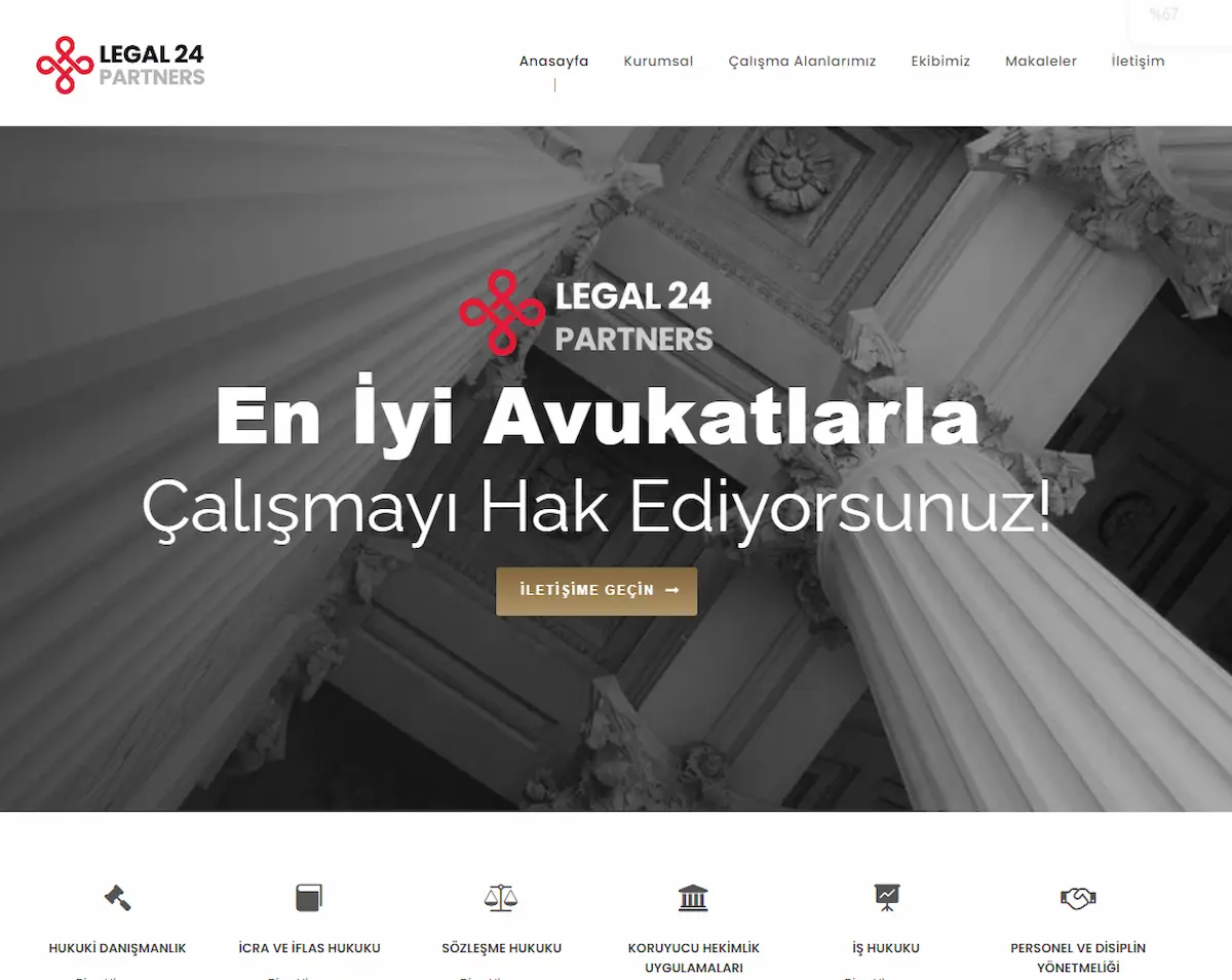 Legal24 web tasarım projesi - 2A Dijital referans