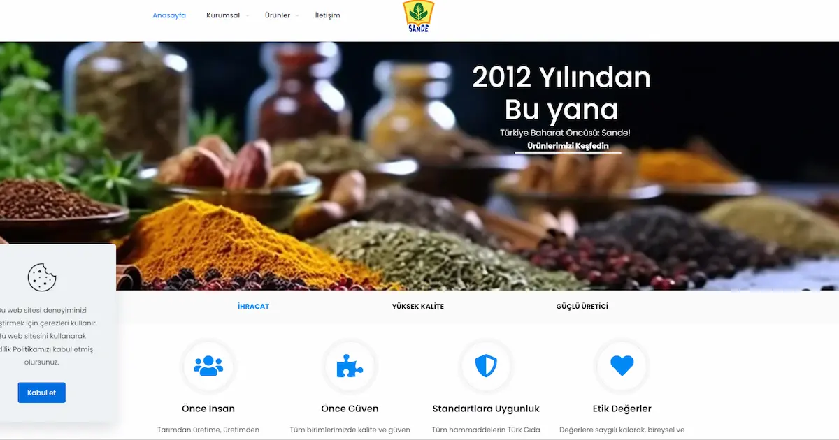 Seko Yağ Gıda web tasarım projesi - 2A Dijital referans